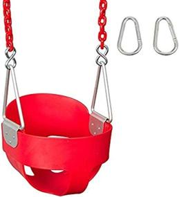 img 1 attached to 🔴 Red Highback Full Bucket Swing Set Stuff with 5.5ft Coated Chain and SSS Logo Sticker