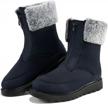 cozy and stylish ecetana women's winter snow boots, fur lined and slip-on with durable outdoor sole, ideal for cold weather comfort and fashion logo