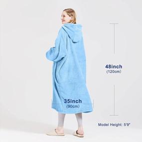 img 2 attached to Stay Cozy And Stylish With BOBOR'S Oversized Sweatshirt Blanket In Blue - Perfect For Adults, Men, Women, And Kids!