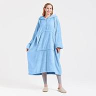 stay cozy and stylish with bobor's oversized sweatshirt blanket in blue - perfect for adults, men, women, and kids! logo