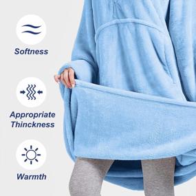 img 3 attached to Stay Cozy And Stylish With BOBOR'S Oversized Sweatshirt Blanket In Blue - Perfect For Adults, Men, Women, And Kids!