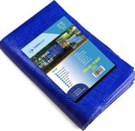 blue poly tarp - waterproof multipurpose tarpaulin protector for cars, boats, construction contractors, campers, and emergency shelter - resistant to rot, rust, and uv damage logo