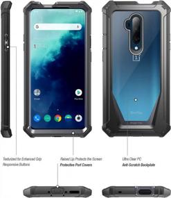 img 3 attached to Protect Your OnePlus 7T Pro/OnePlus 7 Pro With The Poetic Guardian Series Case: Shockproof Bumper Cover With Built-In-Screen Protector In Black/Clear