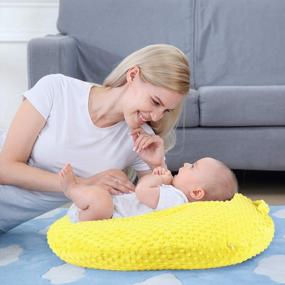img 1 attached to 👶 Premium Minky Dot Baby Lounger Cover - Soft Removable Slipcover for Newborn Lounger - Ultra Comfortable and Safe for Babies (Yellow)