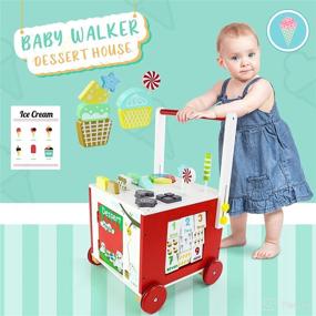 img 3 attached to 🚶 Wooden Baby Walker for Girls Boys: Age 1-2 Baby Activity Center Learning Toy, Perfect Birthday Gift for 1 2 3 Year Old Baby Boy Girl. Assembly Required - Ideal Infant Toy for Kids 12-18 Months!