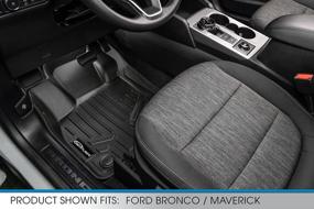 img 3 attached to 🚗 Custom Fit Black All-Weather 2 Row Floor Mat Liner Set for 2022-2023 Ford Maverick - SMARTLINER