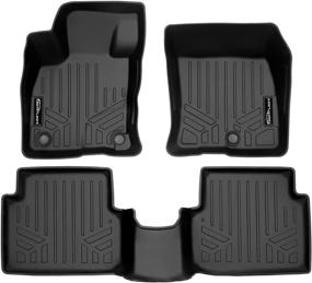 img 4 attached to 🚗 Custom Fit Black All-Weather 2 Row Floor Mat Liner Set for 2022-2023 Ford Maverick - SMARTLINER