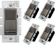 5 pack bestten matte brown wall light switch - dimmer, single pole/3-way compatible with led, cfl & halogen bulbs ul/cul listed logo