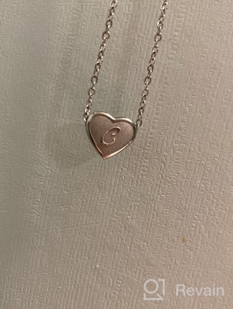 img 1 attached to Heart Initial Necklaces: 18k White Gold Plated Letter Necklace for Girls – Small Dainty Charm, Cute Christmas Gifts for Little Girls & Teenage Girls review by Miranda Warren