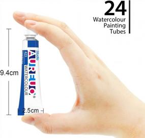 img 2 attached to Vibrant & Safe Watercolor Paint Set | AUREUO 24 Color, 12Ml Tubes For Kids, Students & Beginners