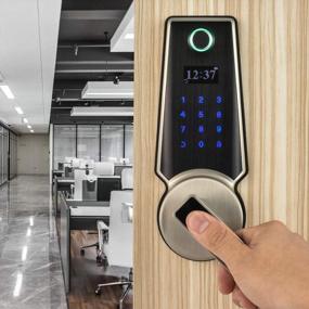 img 1 attached to HARFO F02 Series Fingerprint And Touchscreen Keyless Smart Lever Door Lock Advanced 3D Fingerprint Reader For Office Home (Dark Satin Nickel)