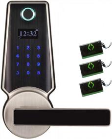 img 4 attached to HARFO F02 Series Fingerprint And Touchscreen Keyless Smart Lever Door Lock Advanced 3D Fingerprint Reader For Office Home (Dark Satin Nickel)