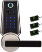 harfo f02 series fingerprint and touchscreen keyless smart lever door lock advanced 3d fingerprint reader for office home (dark satin nickel) logo