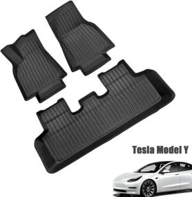 img 4 attached to AVSTY Tesla Model Y Floor Mats 2020 2021 2022, Liners Mats for Tesla Model Y (1st &amp; 2nd Row)