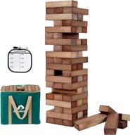 apudarmis giant tumble tower: the ultimate outdoor stacking game for adults and teens - 54 piece pine wood set with 1 dice set included! logo