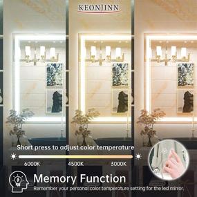 img 3 attached to Transform Your Bathroom With Keonjinn'S LED Mirror - 36X36 Inches, Adjustable Lights, Anti-Fog, Wall Mounted, And Perfect For Makeup - Horizontal/Vertical