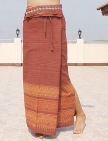 img 3 attached to Mixed Cotton Thai Tube Wrap Skirt With Floral Belt By RaanPahMuang