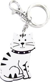 img 1 attached to 🐱 FouFou Dog Tabby Cat Acrylic Keychain: Show Love for Your Feline Breed