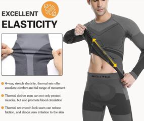 img 2 attached to Warm Up For Winter: MEETWEE Men'S Fleece Lined Thermal Underwear Set For Skiing And Running