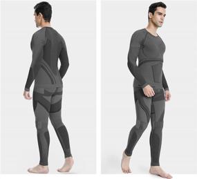 img 3 attached to Warm Up For Winter: MEETWEE Men'S Fleece Lined Thermal Underwear Set For Skiing And Running