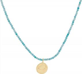 img 4 attached to 10K Yellow Gold Amazonite Pendant Necklace - 'Catch Some Rays' By Silpada, 16