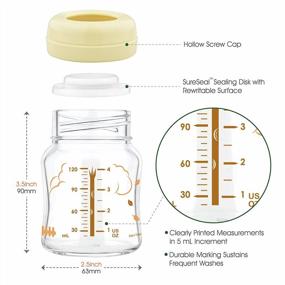 img 1 attached to Maymom Glass Bottle With Screw Ring Sealing Disk, Nipple, Dome Cap Included; Milk Glass Storage Bottle; Baby Food Glass Storage Containers; 2Ct