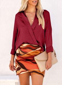 img 3 attached to Elegant EVALESS Women'S Long Sleeve Tops For Chic 2023 Fashion Statements