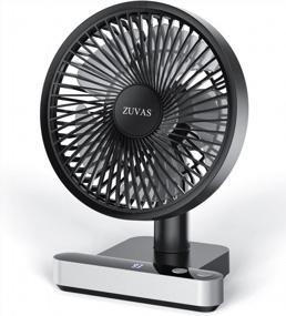 img 4 attached to Portable And Rechargeable Oscillating Desk Fan With 4 Speeds, LED Display, And Long-Lasting Battery For Home, Office, And Outdoor Use