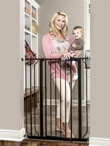 img 4 attached to 🚪 Regalo Easy Step Extra Tall Walk Thru Baby Gate with Bonus Kit - Black, Includes Extension, Pressure Mount & Wall Mount Accessories