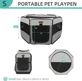 img 3 attached to 🐾 Seiyierr Portable Foldable Pet Playpen with Removable Mesh Shade Cover - Ideal Puppy Playpen and Exercise Kennel for Dogs and Cats, Suitable for Indoor and Outdoor Use