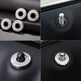 img 3 attached to LECART For Mercedes-Benz Accessories Bling Door Lock Pins Cover For Mercedes Benz W204 W205 W213 X204 C-Class C300 E-ClassE350 GLC-Class 300 4Pcs