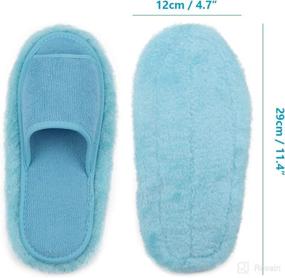 img 3 attached to 🧦 Ultimate Cleaning Tool: Microfiber Slippers for Effortless Floor Dust and Hair Cleaning - Unisex Mop Slippers (Lake Blue, M)