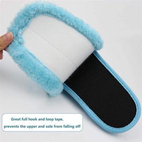 img 1 attached to 🧦 Ultimate Cleaning Tool: Microfiber Slippers for Effortless Floor Dust and Hair Cleaning - Unisex Mop Slippers (Lake Blue, M)