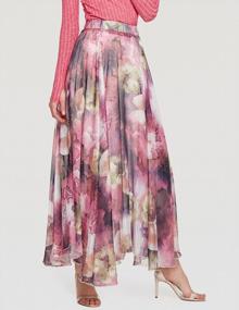 img 1 attached to Floral Boho Chic: CHARTOU Women'S Full Length Pleated Chiffon Skirt Dress For Summertime Elegance