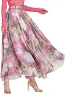 floral boho chic: chartou women's full length pleated chiffon skirt dress for summertime elegance logo