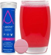 1above anti jet lag effervescent drink tablets - boost energy & immunity! pycnogenol + vitamins + electrolytes for travel, work, and party – 10 count (1 tube) - berry logo