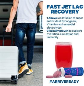 img 3 attached to 1Above Anti Jet Lag Effervescent Drink Tablets - Boost Energy & Immunity! Pycnogenol + Vitamins + Electrolytes for Travel, Work, and Party – 10 Count (1 Tube) - Berry