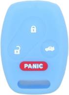 segaden silicone cover protector case holder skin jacket compatible with honda 4 button remote key fob 3 btn panic cv4216 light blue logo