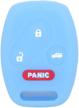 segaden silicone cover protector case holder skin jacket compatible with honda 4 button remote key fob 3 btn panic cv4216 light blue logo