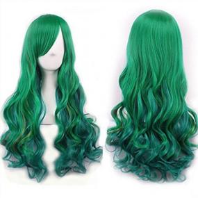 img 4 attached to Get Ready To Turn Heads With Mersi Green Costume Wigs For Women - Perfect For Halloween & Party Looks!