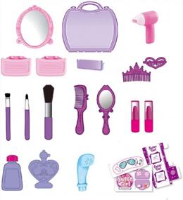 img 3 attached to 21-Piece Hair Salon Kit For Girls - WenToyce Pretend Play Beauty Set With Styling Tools, Cosmetic Case, And Mirror, Ideal For Toddlers And Kids Dress-Up