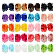 sparkle and shine with alinmo's 20pc boutique ribbon hair bows for girls of all ages логотип