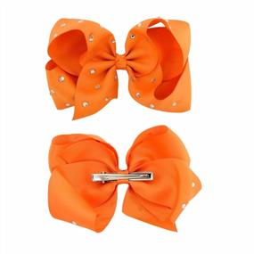 img 3 attached to Sparkle And Shine With ALinmo'S 20Pc Boutique Ribbon Hair Bows For Girls Of All Ages