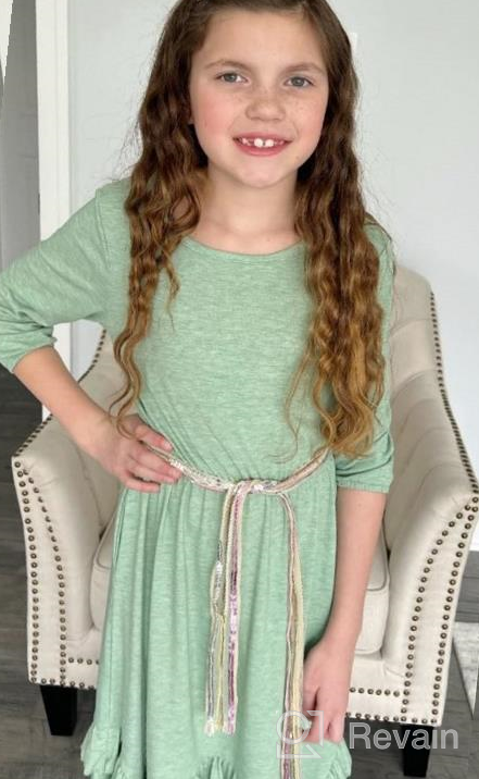 img 1 attached to 👗 Stylish MITILLY Girls Maxi Dress with Ruffles, Pockets, and Belt - Perfect for Casual and Swingy Looks review by Kimberly Brown