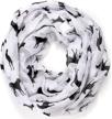 lightweight solid print infinity scarves for women - ideal summer loop wrap fashion scarf in multiple colors (black, grey, blue, red) logo