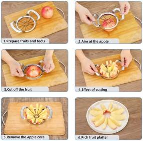 img 2 attached to Professional Apple Cutter And Corer - Extra Large 4.3 Inch Size With 12 Sharp Stainless Steel Blades - Heavy Duty Apple Slicer - Easy To Use And Dishwasher Safe