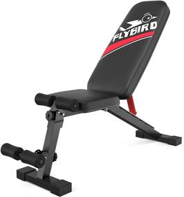 img 4 attached to Adjustable Foldable Weight Bench For Full-Body Workout At Home - FLYBIRD Red/Waist Version