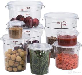 img 1 attached to 🔒 Premium 4 Quart Camwear Polycarbonate Round Food Storage Container: Durable and Versatile