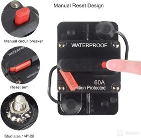 img 2 attached to 🔌 High-performance OUHL 60A Manual Reset Circuit Breaker: Ideal for Car, Truck, RV, ATV, Marine, Trolling Motors, Boat Vehicles, 12V-48V DC Usage