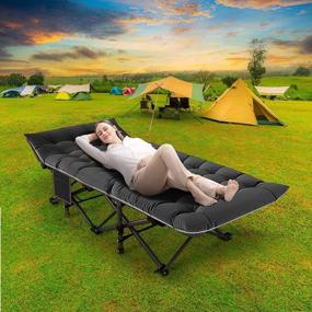 img 3 attached to Comfortable And Portable NAIZEA Folding Camping Cots With Mattress - Ideal For Outdoor And Office Use